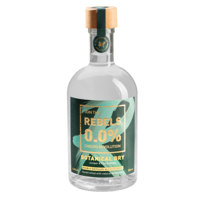 Bottle of Rebels 0.0% - non-alcoholic gin