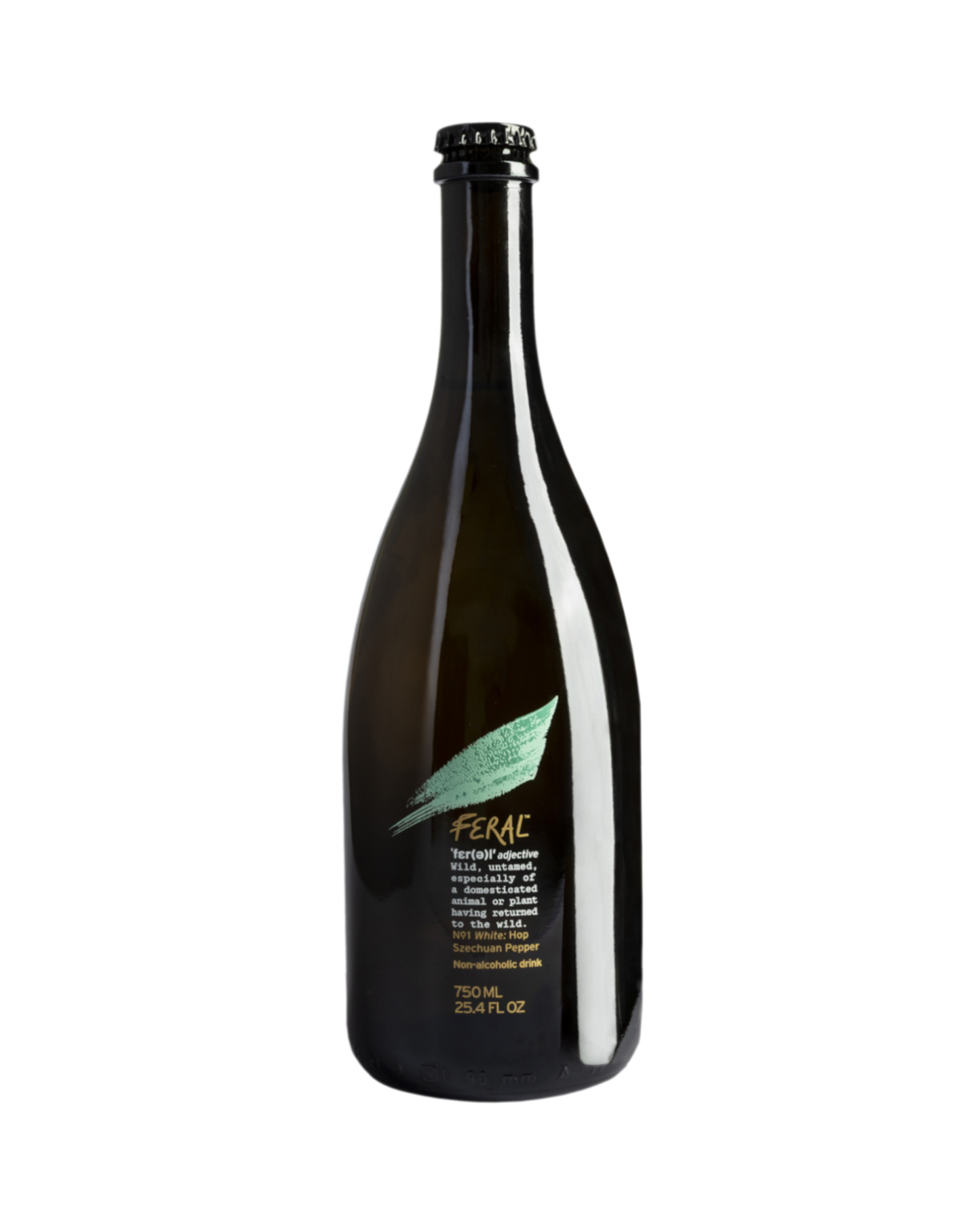 Bottle of Feral No 1 White: Fermented beet juice with hop and szechuan pepper.